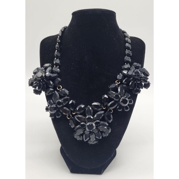 J.Crew Cab Fan Statement Necklace Black Whimsigoth Classic - Picture 2 of 7